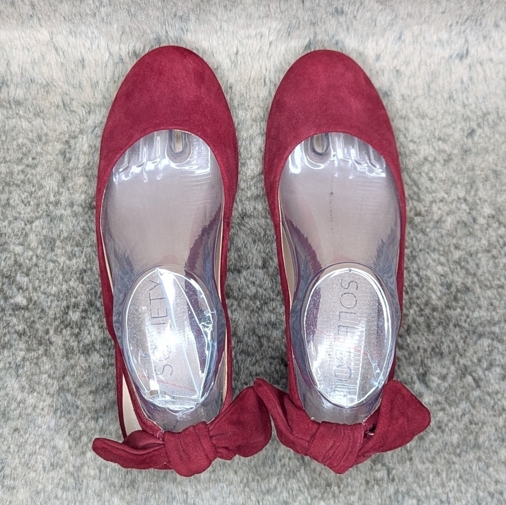 Sole Society Opal Suede Slingback Pumps Red Women's 7.5 - Picture 6 of 11